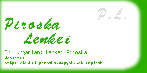 piroska lenkei business card